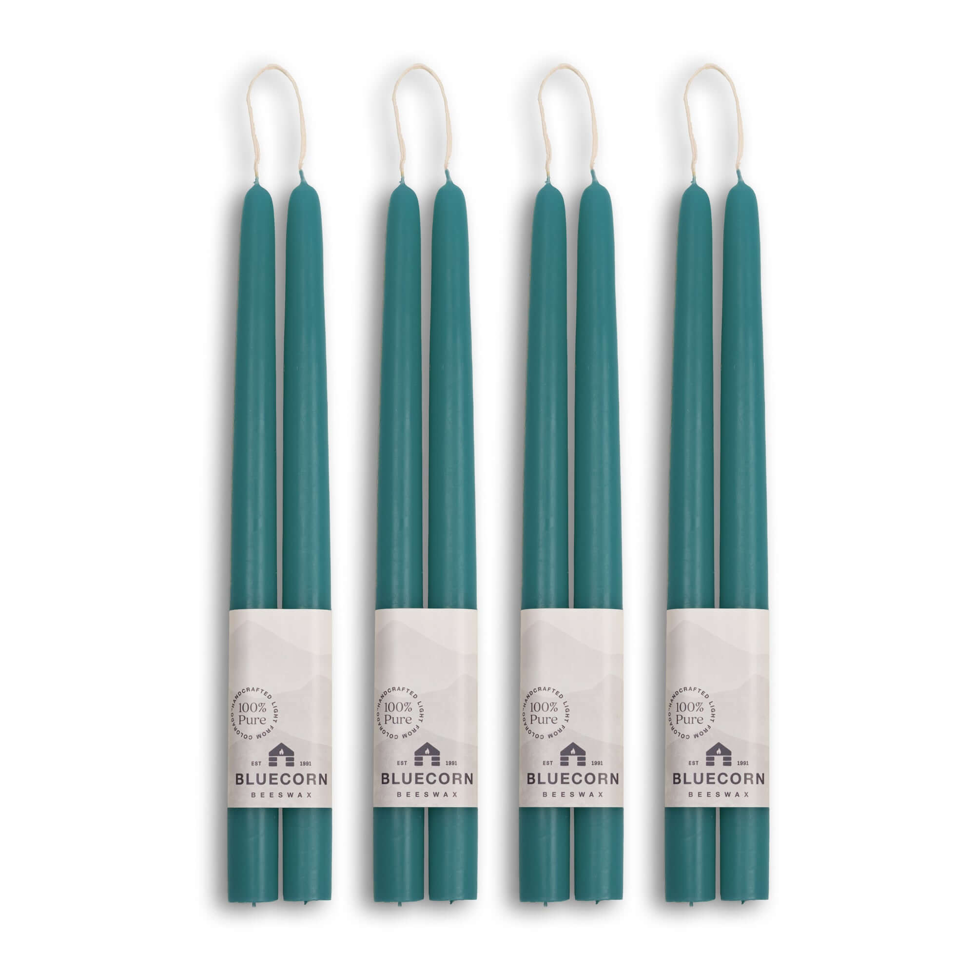 Pure Beeswax Taper Candles – Hand-Dipped Bulk 4-Pair Bundle