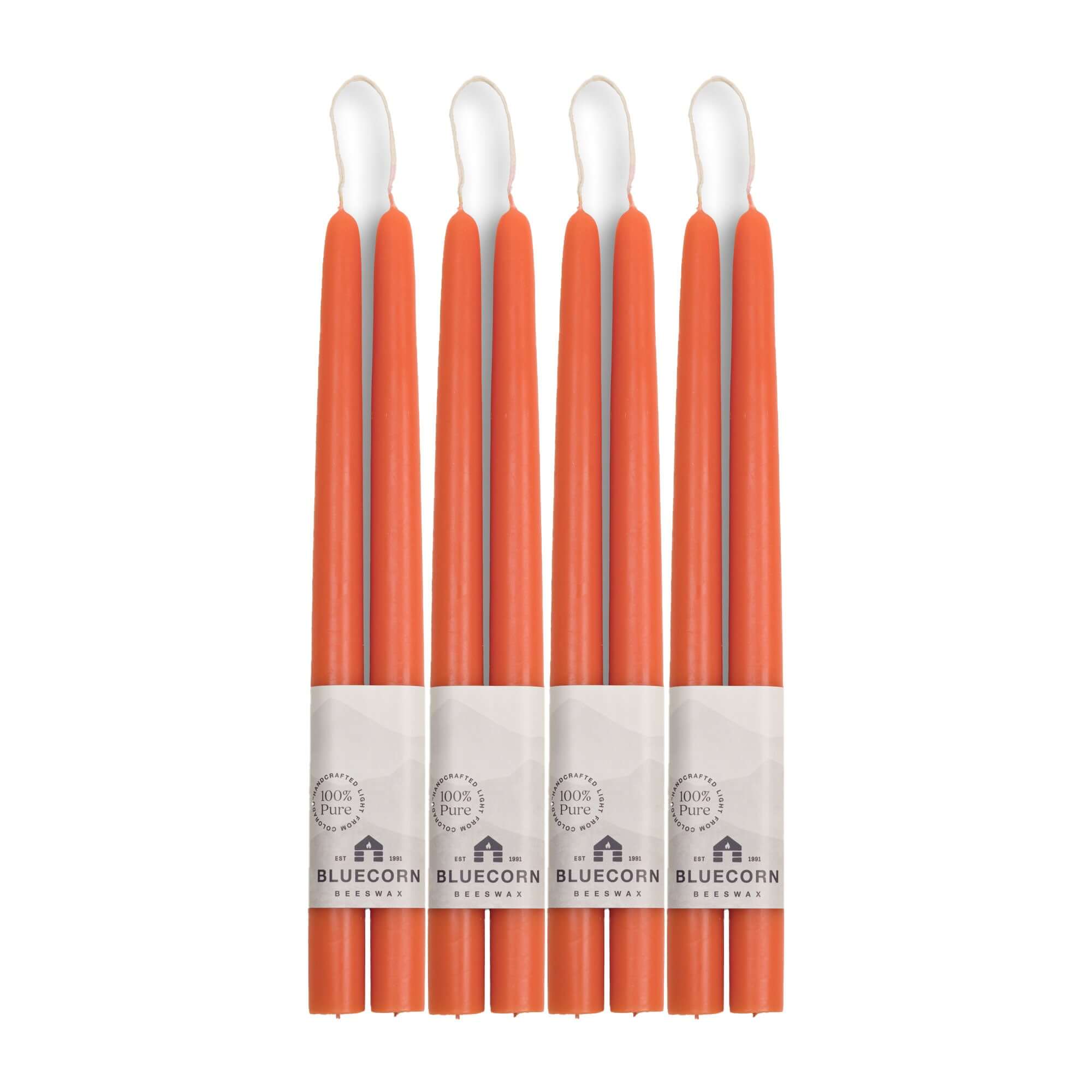 Pure Beeswax Taper Candles – Hand-Dipped Bulk 4-Pair Bundle