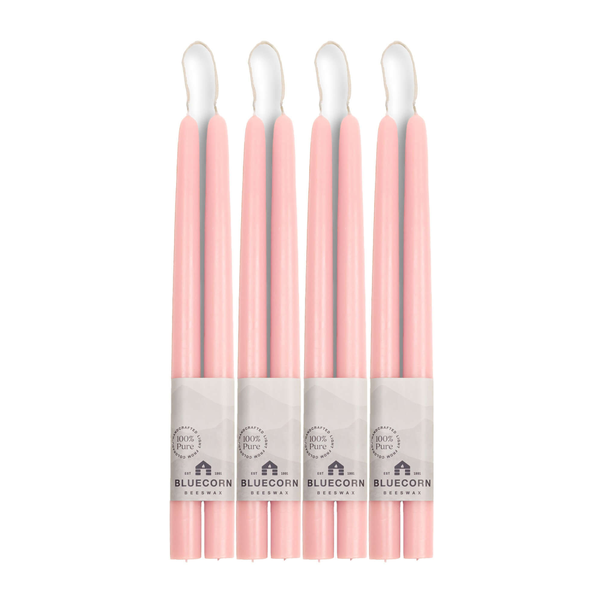 Pure Beeswax Taper Candles – Hand-Dipped Bulk 4-Pair Bundle