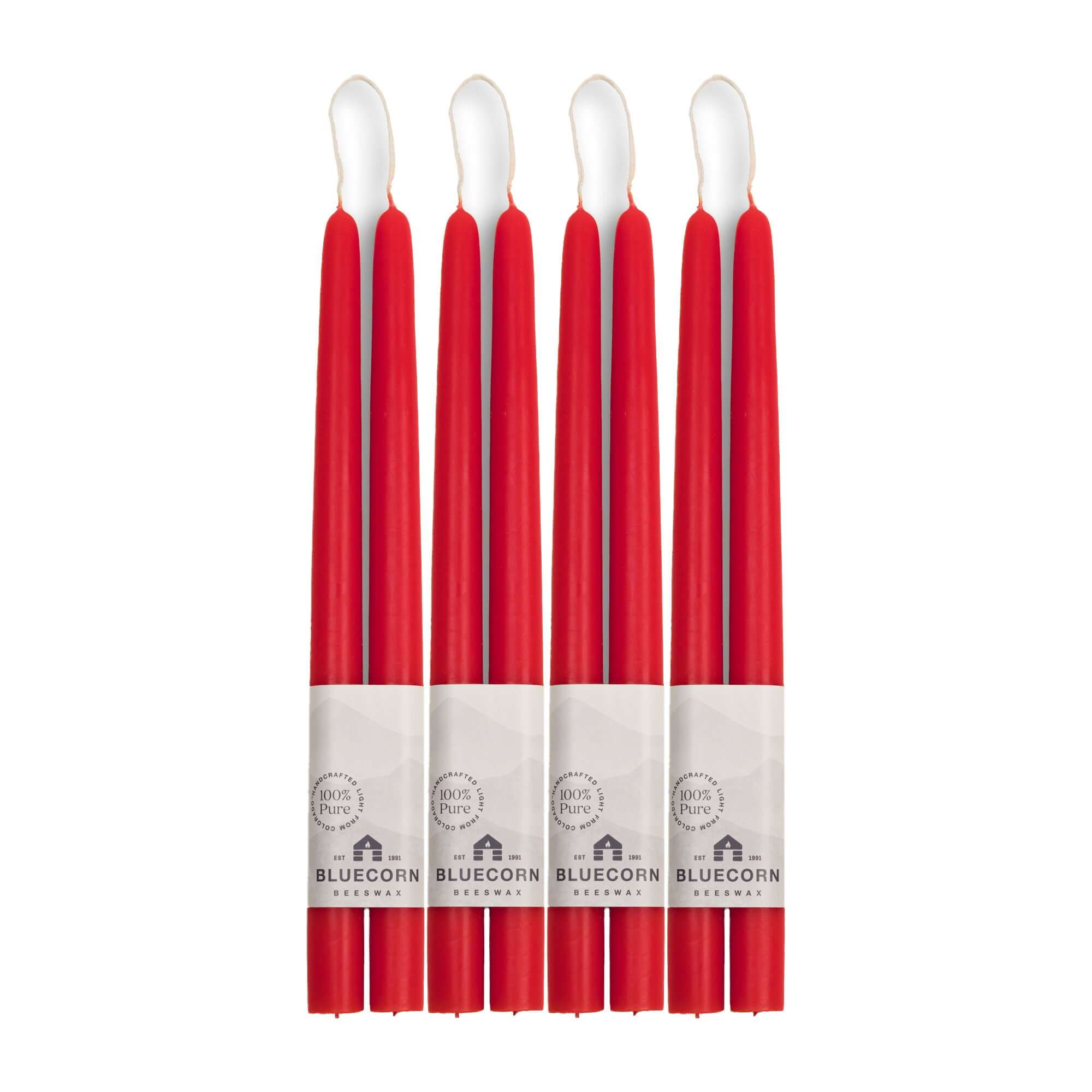Pure Beeswax Taper Candles – Hand-Dipped Bulk 4-Pair Bundle
