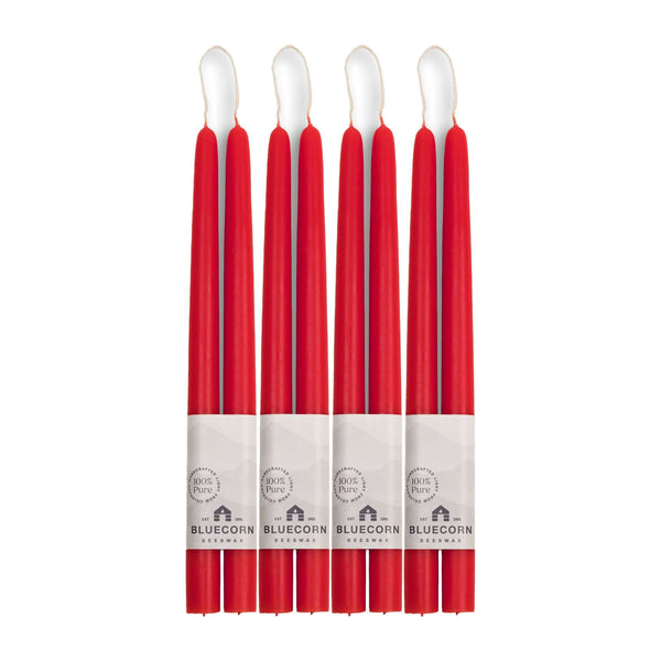 Pure Beeswax Taper Candles – Hand-Dipped Bulk 4-Pair Bundle