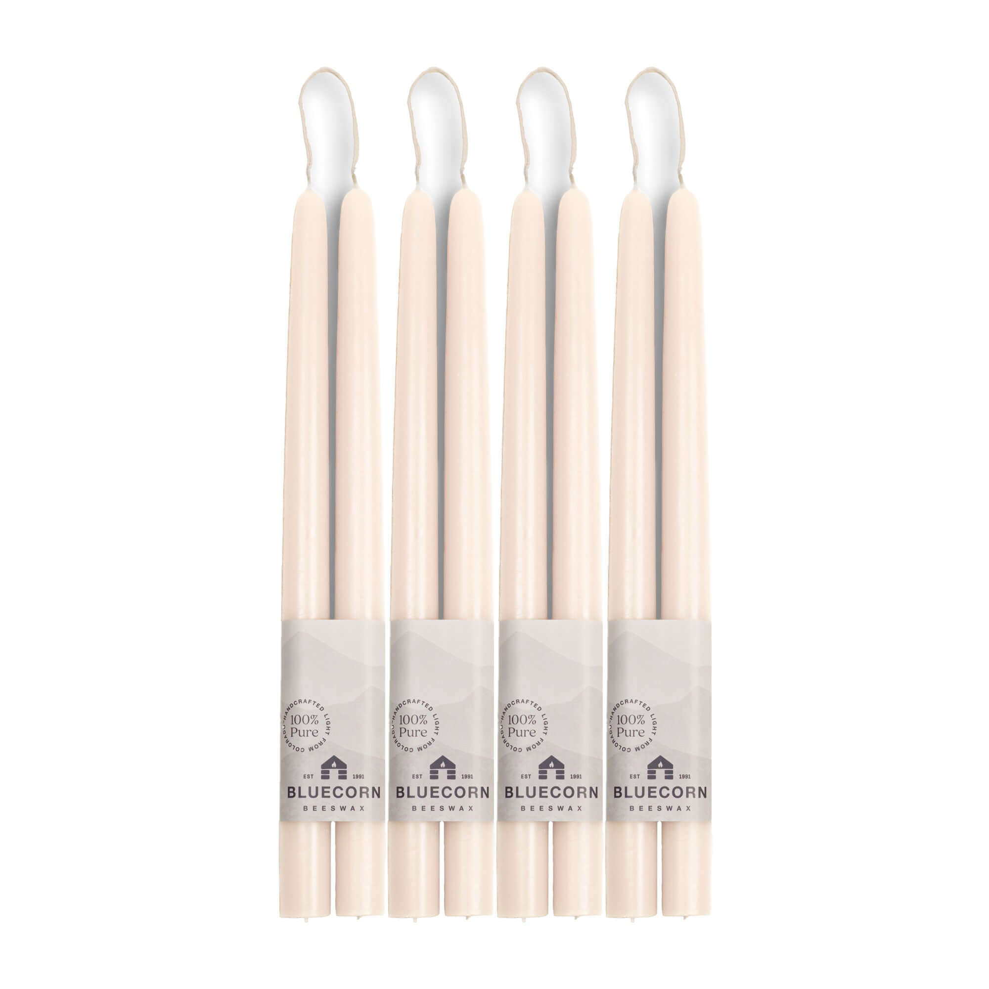 Pure Beeswax Taper Candles – Hand-Dipped Bulk 4-Pair Bundle