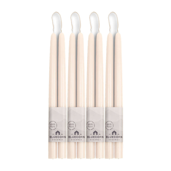 Pure Beeswax Taper Candles – Hand-Dipped Bulk 4-Pair Bundle
