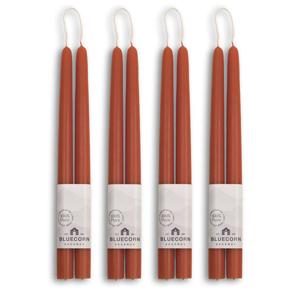 Pure Beeswax Taper Candles – Hand-Dipped Bulk 4-Pair Bundle