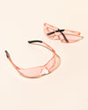 makesy® branded pink safety glasses for makers and craft projects, side profile view