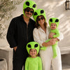 Close-up of the Baby Cosmic Green Alien costume's soft cotton pajama fabric