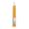 Raw beeswax taper candles hand-dipped by Bluecorn Candles, 12-inch pair in natural honey colour