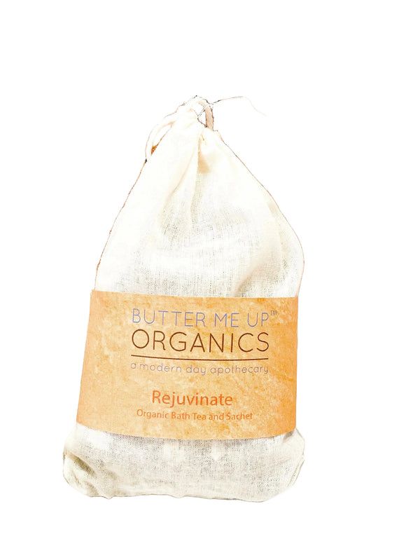 Close-up of organic herbal bath tea blend with rose petals and jasmine flowers