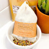 Organic baby bath tea sachet with lavender, chamomile, calendula, rose petals and oats in an unbleached muslin bag