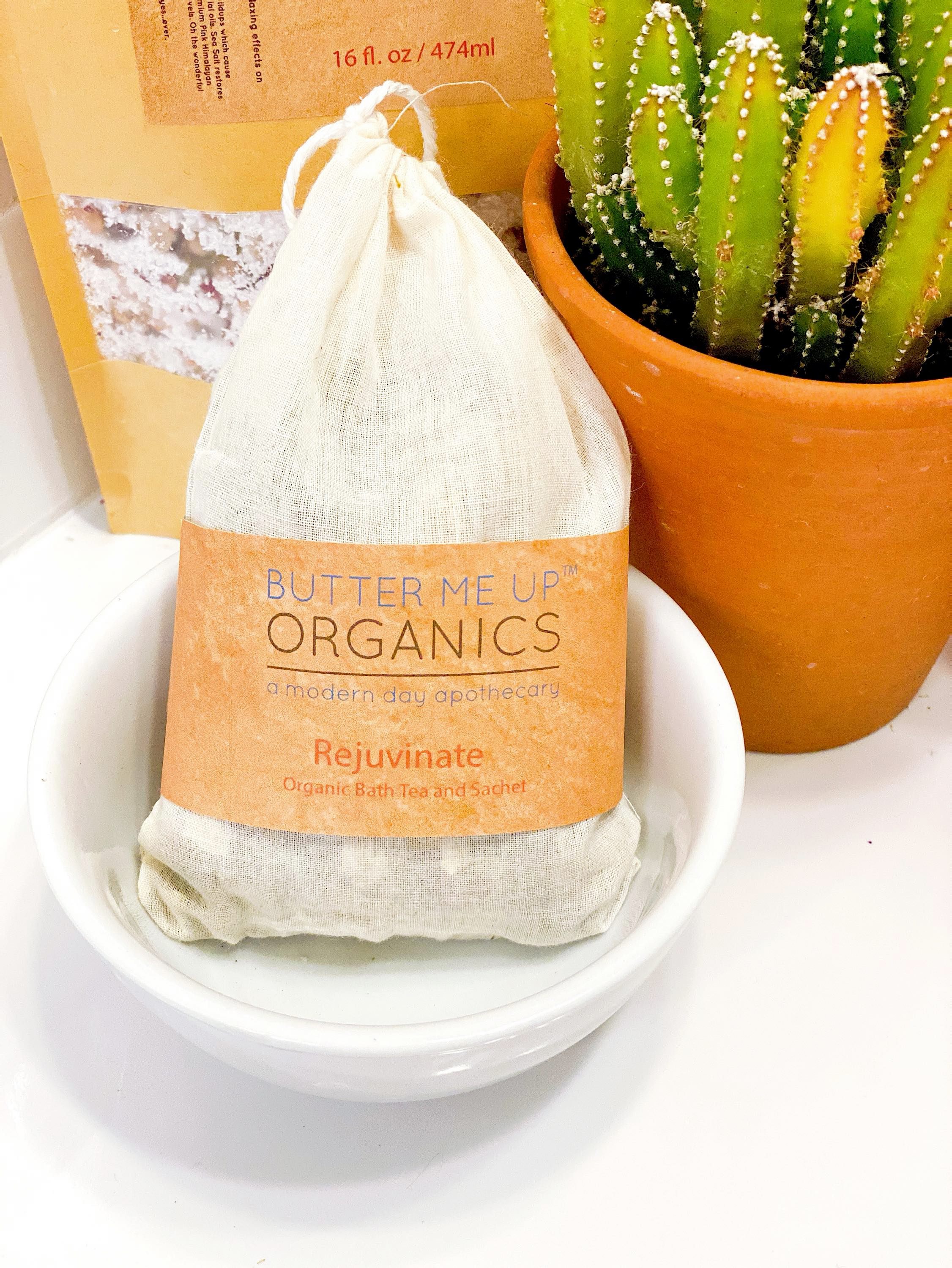 Butter Me Up Organics bath tea displayed as a natural self-care gift