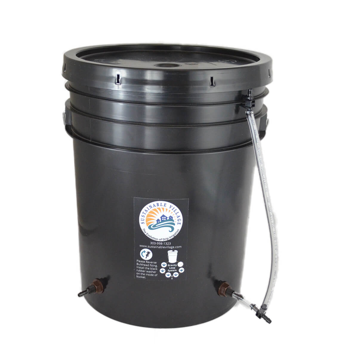 Close-up of water level indicator on 5 gallon Blumat compatible reservoir