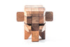 Assembled 14-piece wooden elephant brain teaser puzzle by Kubiya Games