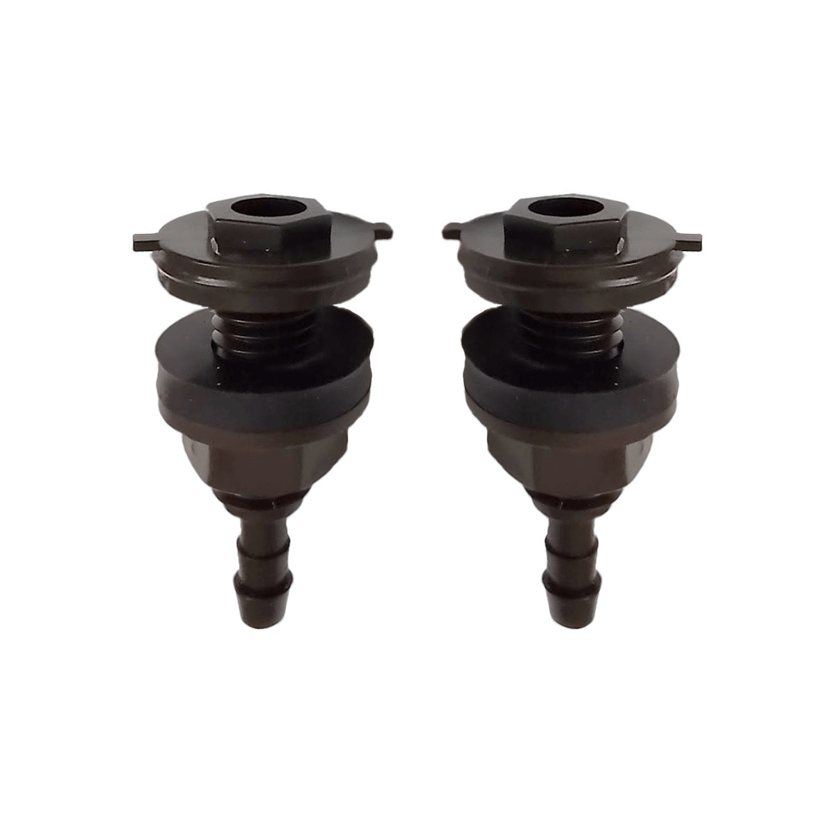 Close-up of Blumat 8mm through-hull bulkhead fitting for water supply line