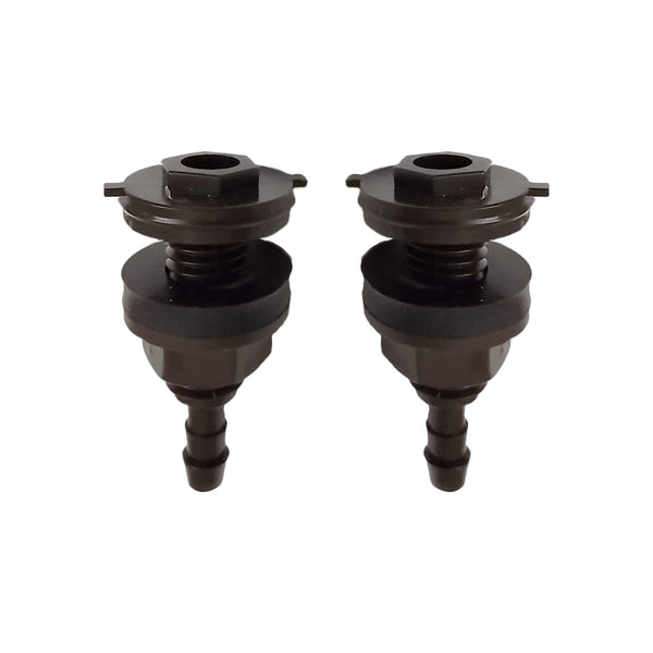 Close-up of Blumat 8mm through-hull bulkhead fitting for water supply line