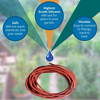 Close-up of 8mm SuperFlex kink-proof irrigation tubing coiled and ready for garden use