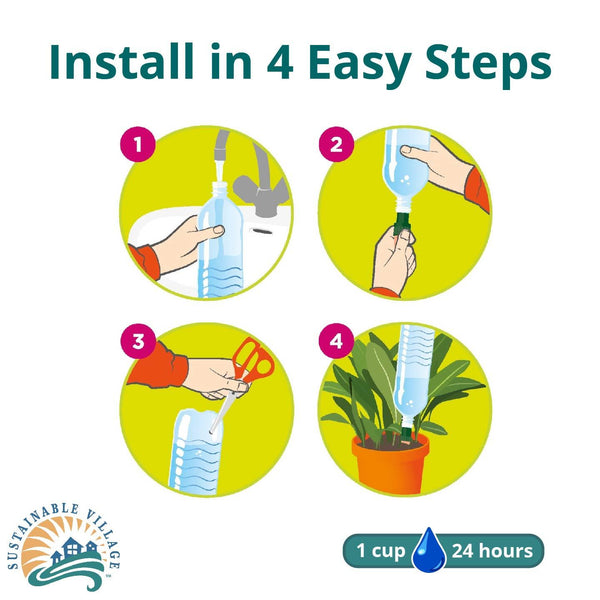 Step-by-step installation guide for a product with 'Sustainable Village' branding.