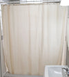 Beige shower curtain in a bathroom setting