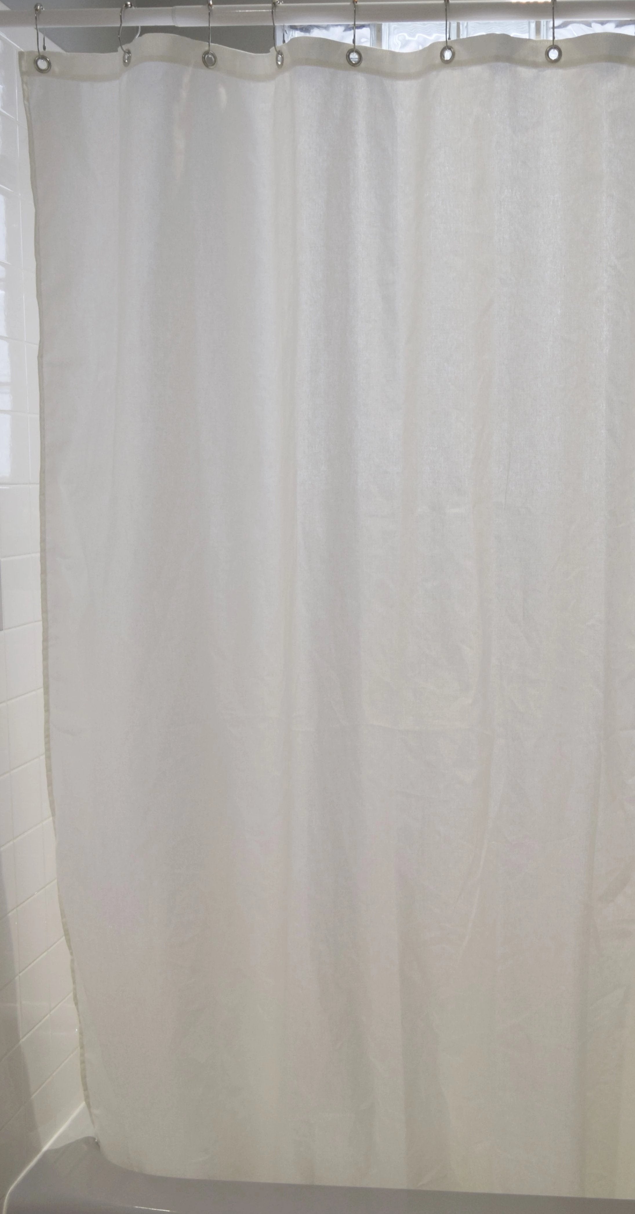 Cotton Shower Curtain – White or Natural, Bath, Tub + Stall Sizes