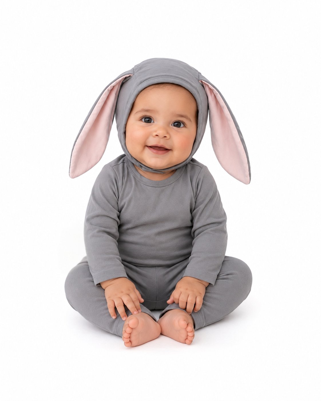 Grey Bunny Costume – Cotton Rabbit Dress-Up for Baby & Kids