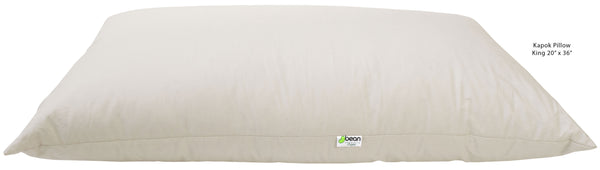 Organic Kapok Sleep Bed Pillows with 100% Organic Cotton Fabric - Plant Based Vegan