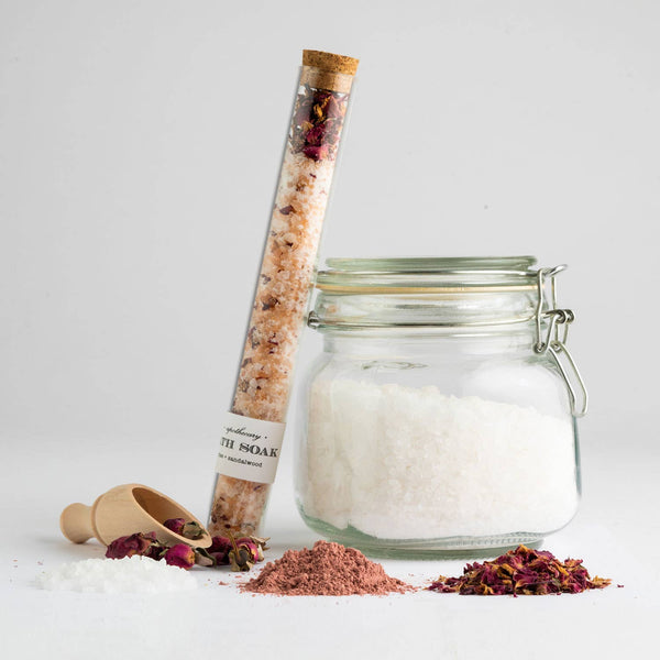 Experience the ultimate relaxation with our Rose Sandalwood Bath Soak. This luxurious blend of natural ingredients will soothe your senses and leave your skin feeling soft and refreshed.