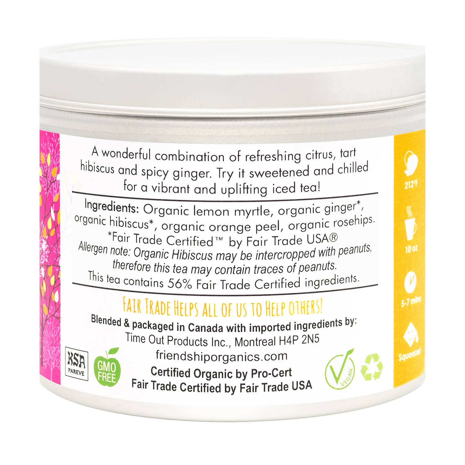 Tea packaging with label on a white background