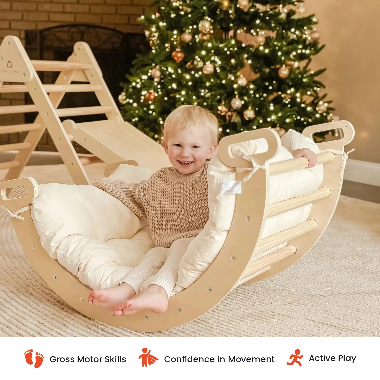 Tiny Land® Thick Padded Play Cushion – 100% Cotton, Non-Toxic Kids Playmat