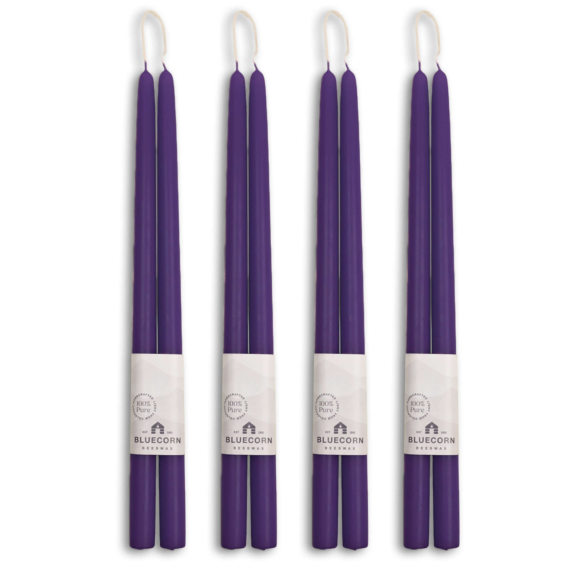 Pure Beeswax Taper Candles – Hand-Dipped Bulk 4-Pair Bundle