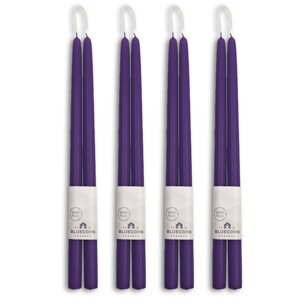 Hand-Dipped Beeswax Taper Candles - Bulk 4-Pair Bundle