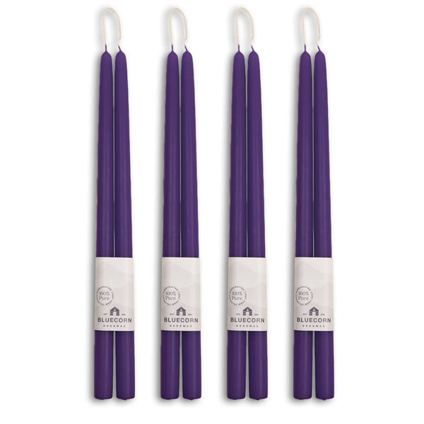 Pure Beeswax Taper Candles – Hand-Dipped Bulk 4-Pair Bundle