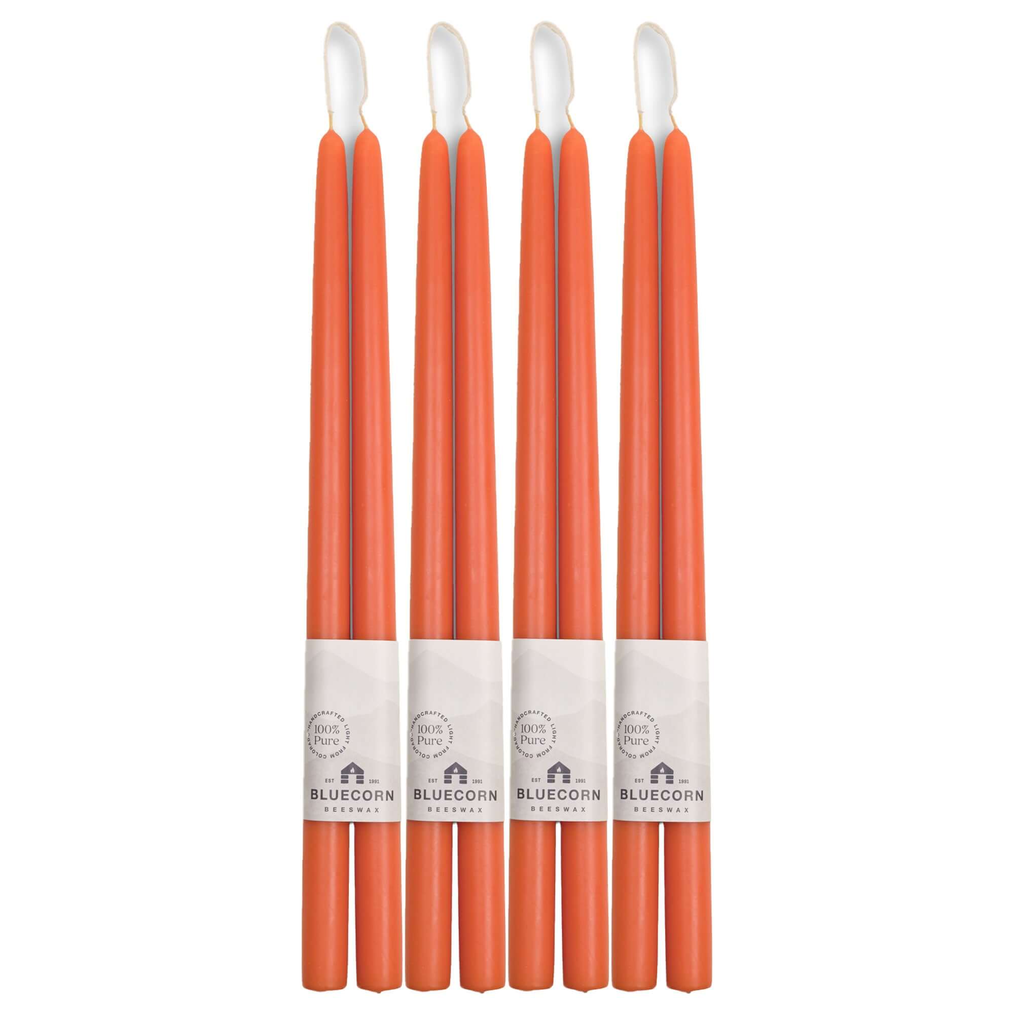 Pure Beeswax Taper Candles – Hand-Dipped Bulk 4-Pair Bundle