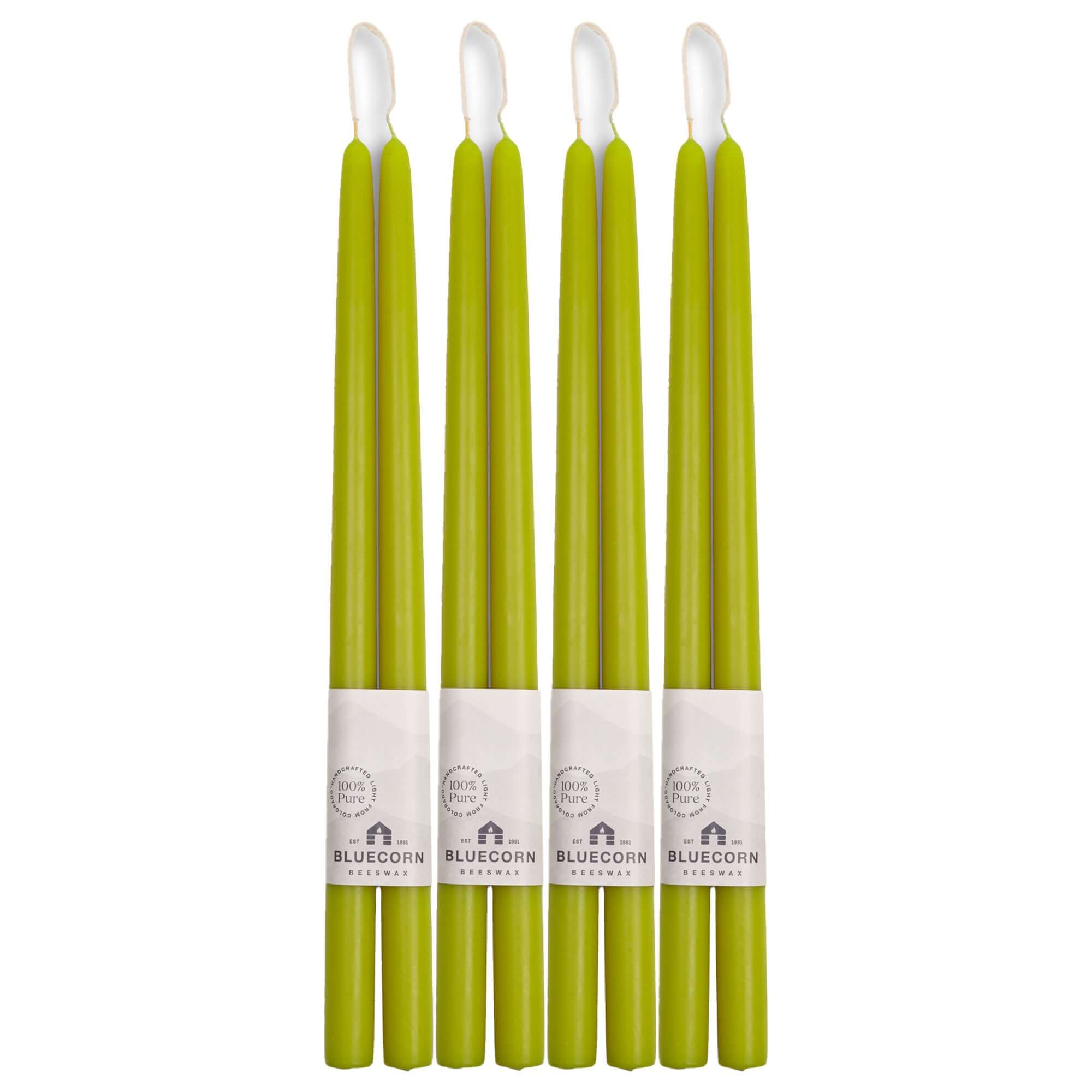 Pure Beeswax Taper Candles – Hand-Dipped Bulk 4-Pair Bundle