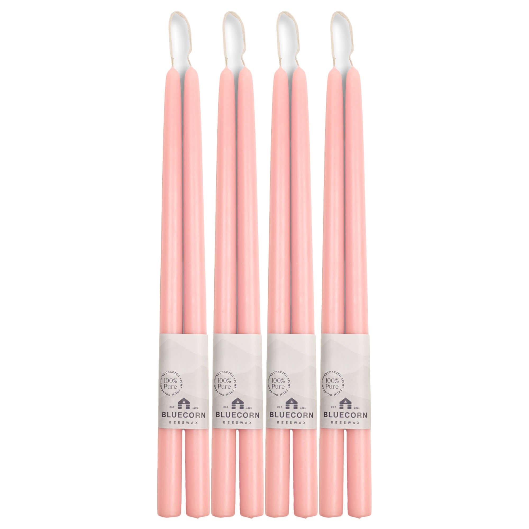 Pure Beeswax Taper Candles – Hand-Dipped Bulk 4-Pair Bundle