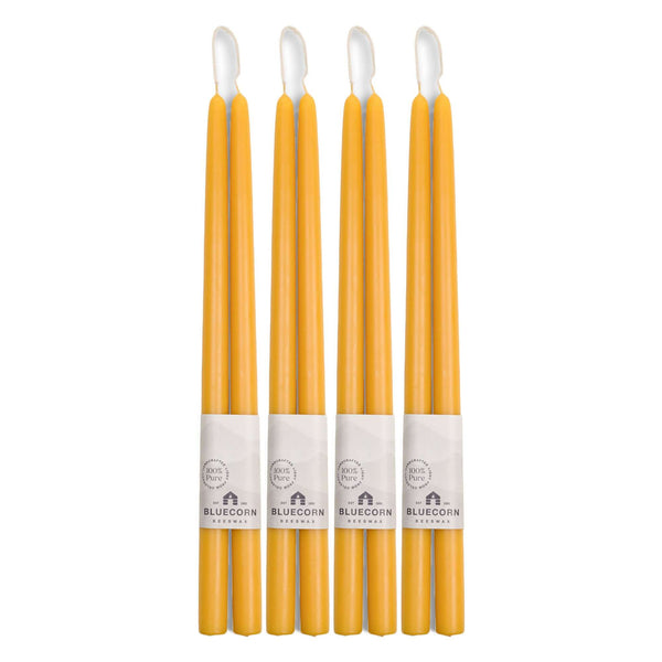 Pure Beeswax Taper Candles – Hand-Dipped Bulk 4-Pair Bundle