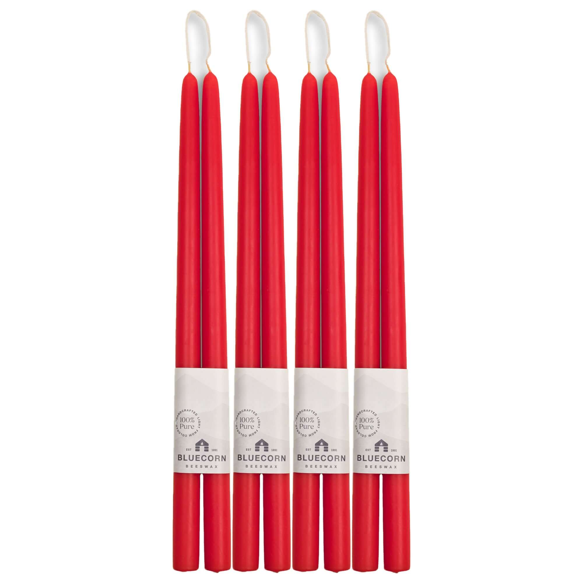Pure Beeswax Taper Candles – Hand-Dipped Bulk 4-Pair Bundle
