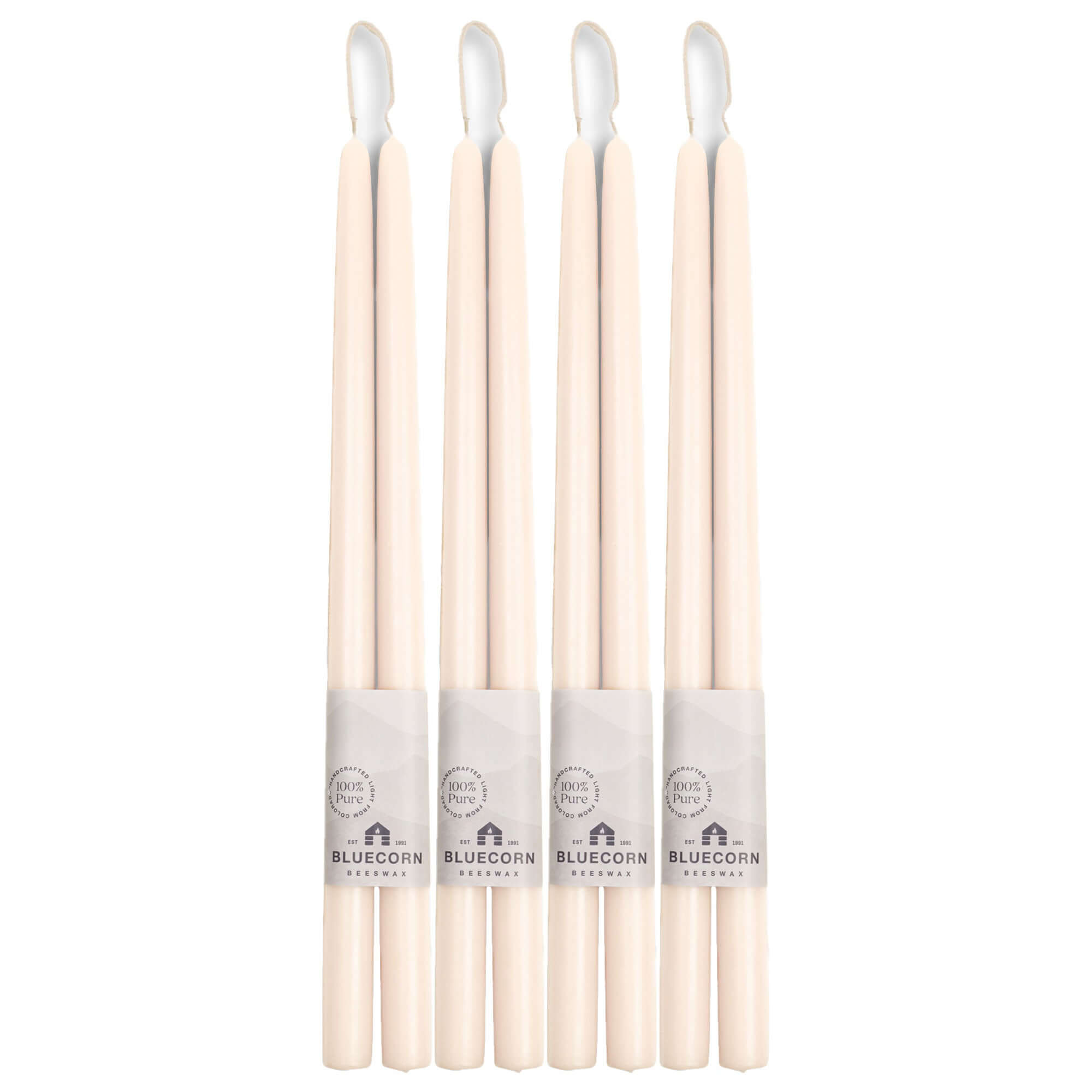 Pure Beeswax Taper Candles – Hand-Dipped Bulk 4-Pair Bundle