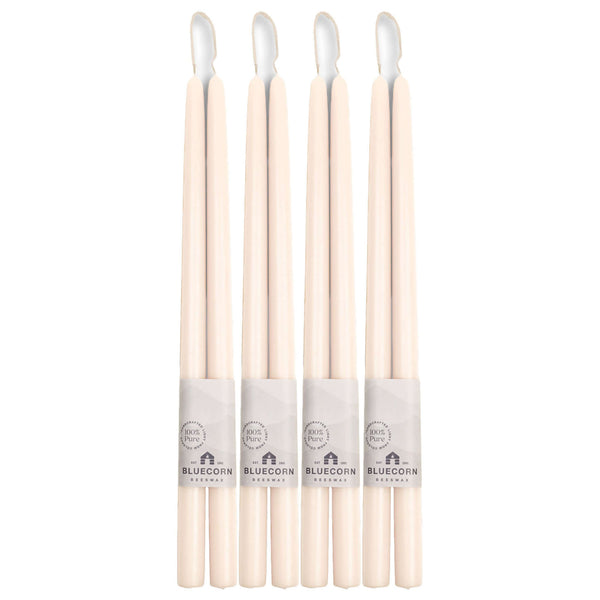 Pure Beeswax Taper Candles – Hand-Dipped Bulk 4-Pair Bundle