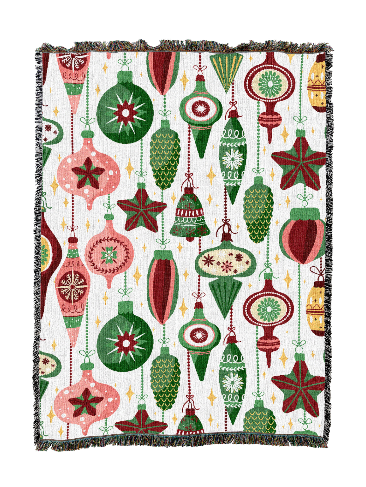 Mod Ornaments Blanket XL cotton tapestry throw draped and folded