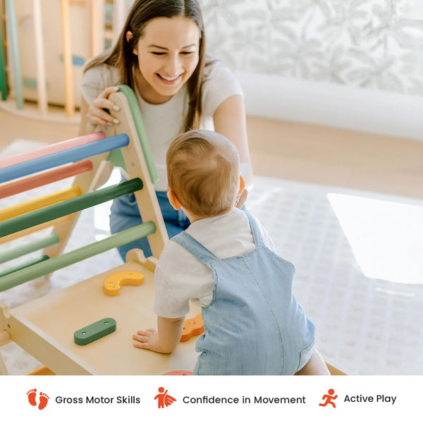 Tiny Land® 7-in-1 Morandi Pikler Triangle Set | Montessori Climbing Toy