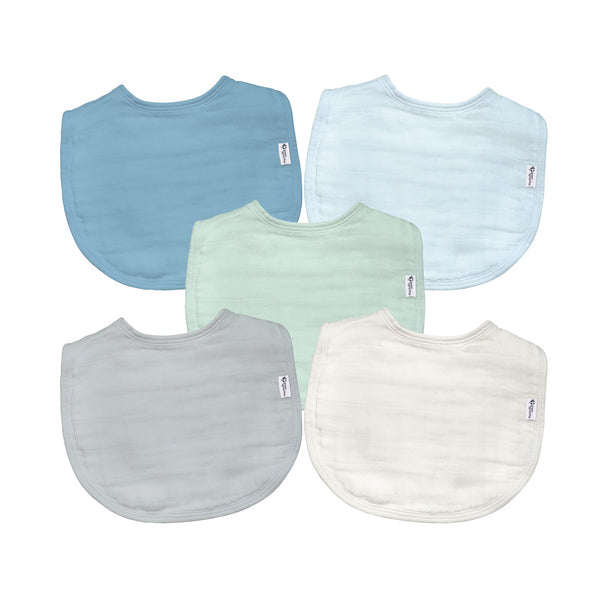Super soft organic cotton muslin bibs! Protect your baby's skin & clothes from drool & messes. Absorbent, breathable & gentle. Perfect baby shower gift! 