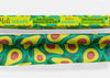 Meli Wraps reusable beeswax wrap roll with avocado pattern on a white background