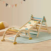 Tiny Land 7-in-1 Morandi Pikler Triangle Set with reversible ramp and rocker in soft muted tones