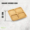 Natural Bamboo Square Divided Dish 8.5" X 8.5"  WL-771220/A