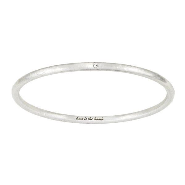 LOVE IS THE BOMB  1 WHITE DIAMOND BANGLE