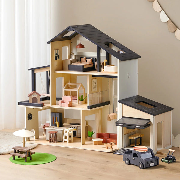 Tiny Land Wooden Dollhouse & Garage Set, Sweetwood Edge