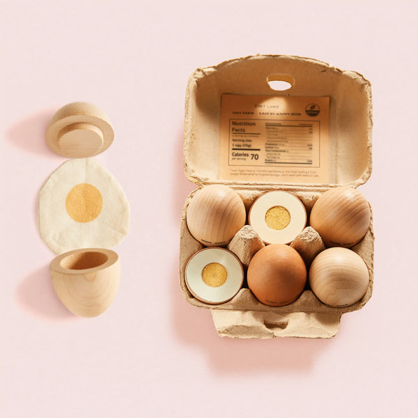 Tiny Land Egg Combo Playset of wooden play food eggs