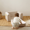 Tiny Land® 2-in-1 Foldable Kids Sofa Chair – Beige White | Toddler Couch & Bed