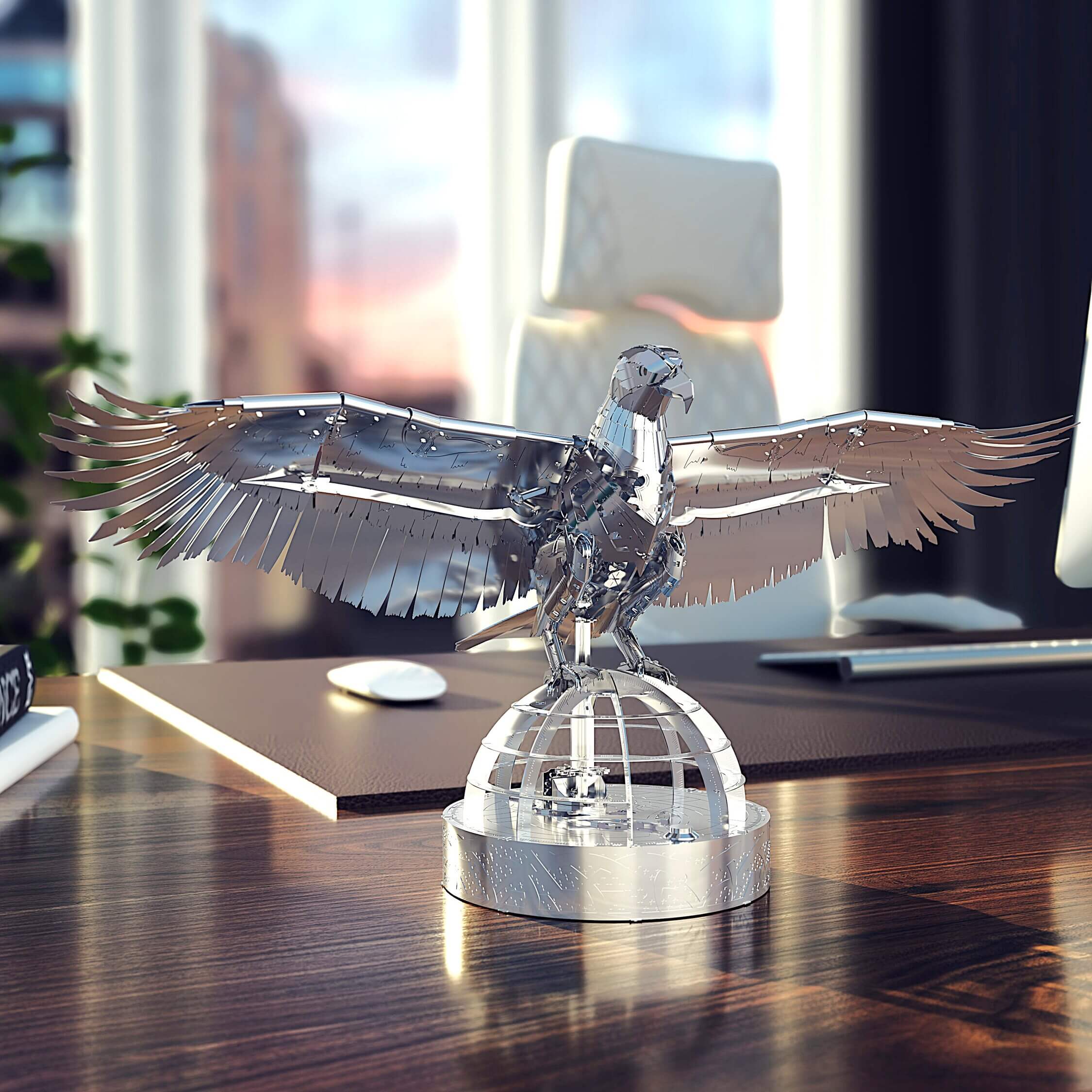 Unity Wings Silver Armor Eagle Model Kit, Stainless Steel