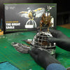 The Great Eagle Silver Armor interactive eagle model, detail view of the silver finish