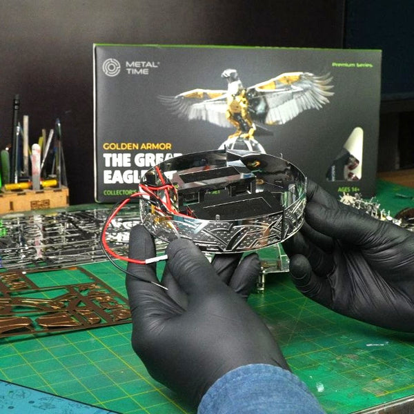 Great Eagle Golden Armor SWAROVSKI Crystal Mechanical Model